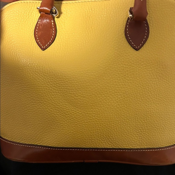 Dooney & Bourke Vibrant Yellow and Rich Brown Satchel - Picture 10 of 13
